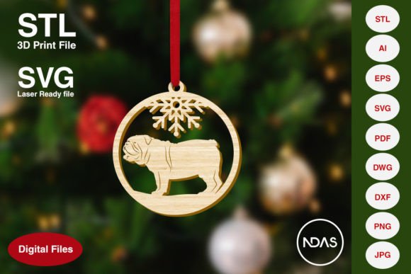 British Bull Dog Christmas Decoration: Festive Charm