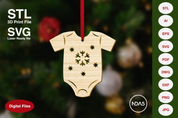 Charming Baby Romper Christmas Tree Ornament Design Files