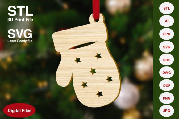 Christmas Mitten Xmas Tree Decoration: A Festive Design Asset