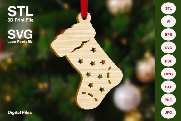 Christmas Sock Xmas Tree Decoration: Design Asset Guide