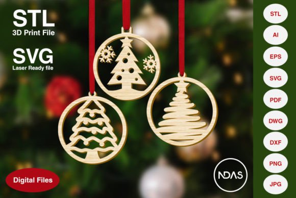 Christmas Tree Decoration Ornament 3 In1: A Versatile Digital Pack