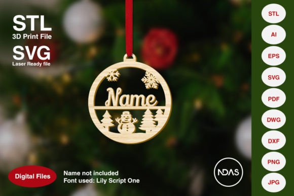 Custom Name Christmas Decor with Snowman