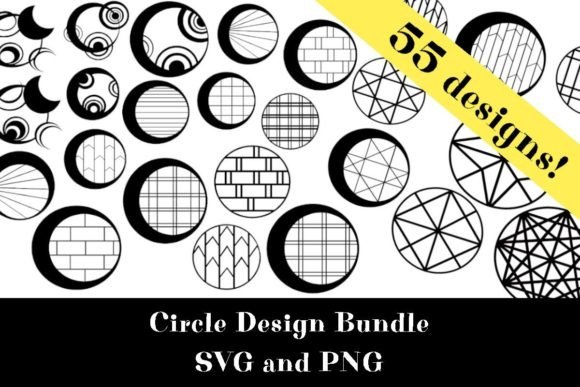 Geometric Circle Design SVG/PNG Bundle: 55 Modern Assets
