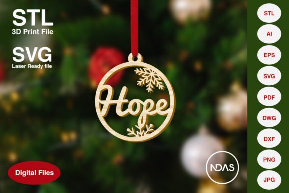 Hope Christmas Tree Decoration Ornament: Festive Design Files