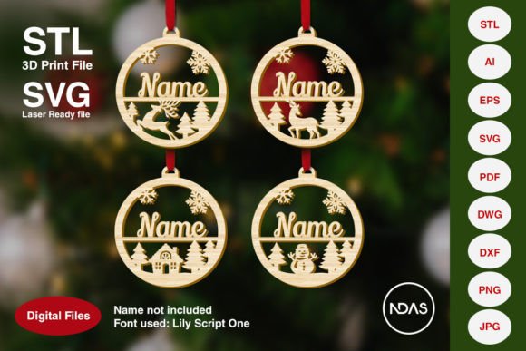Personalized Name Christmas Tree Bundle: Festive Craft Designs