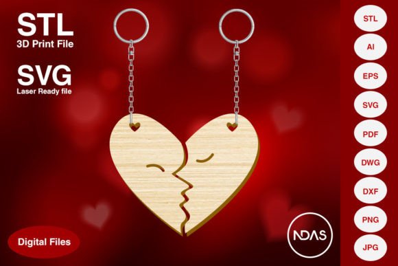 Romantic Kissing Couple Heart Valentine Keyring Design