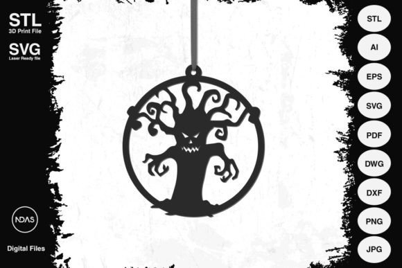 Scary Tree Halloween Decoration Ornament
