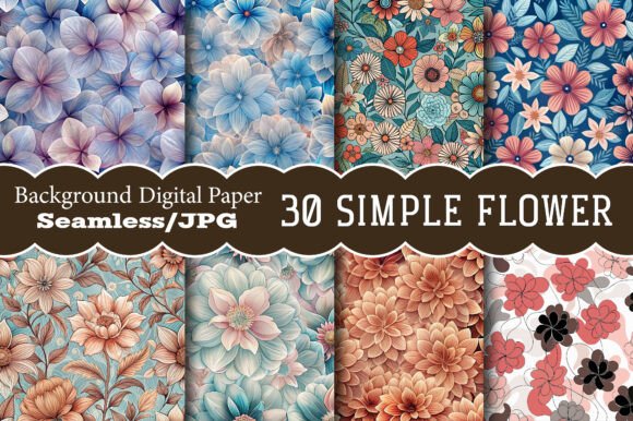 Seamless Simple Flower: Elegant Botanical Graphics for Any Project