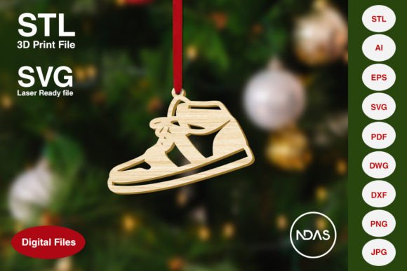 Sneaker Shoes Christmas Tree Ornament Design Files