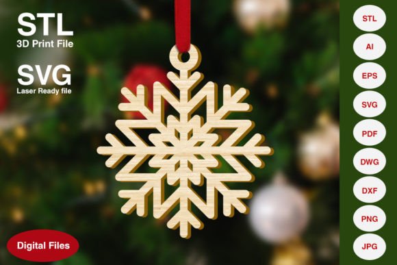Snowflake Christmas Tree Decoration: A Festive Design Asset