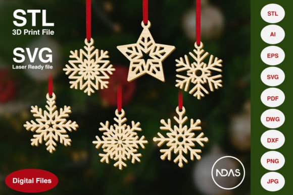 Snowflake Christmas Tree Ornament Decor