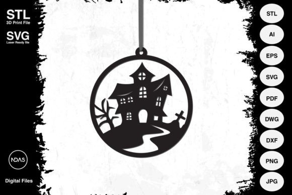 Spooky Halloween Haunted House Decor Ornament Designs
