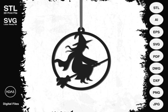 Witch Halloween Decoration Ornament SVG
